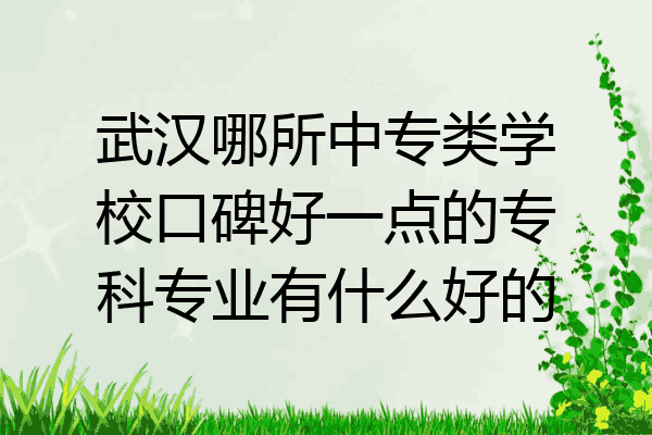武汉哪所中专类学校口碑好一点的专科专业有什么好的