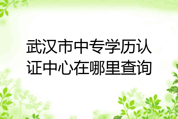 武汉市中专学历认证中心在哪里查询