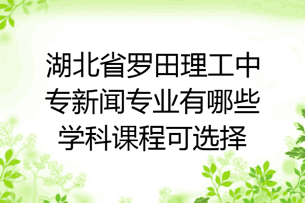 湖北省罗田理工中专新闻专业有哪些学科课程可选择