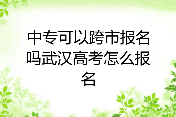中专可以跨市报名吗武汉高考怎么报名