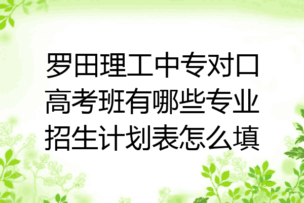 罗田理工中专对口高考班有哪些专业招生计划表怎么填