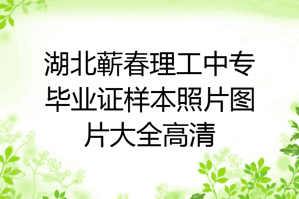 湖北蕲春理工中专毕业证样本照片图片大全高清
