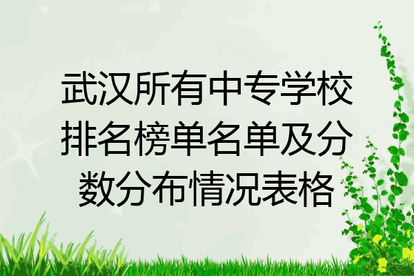 武汉所有中专学校排名榜单名单及分数分布情况表格