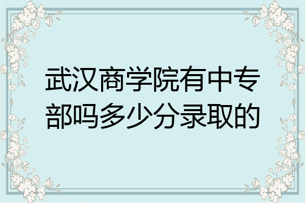 武汉商学院有中专部吗多少分录取的