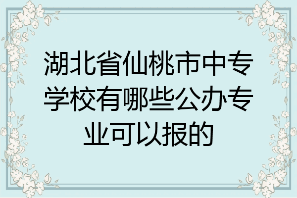 湖北省仙桃市中专学校有哪些公办专业可以报的