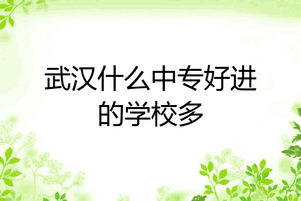 武汉什么中专好进的学校多