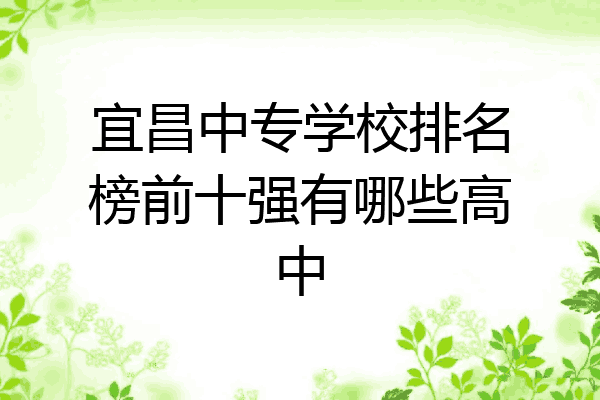 宜昌中专学校排名榜前十强有哪些高中
