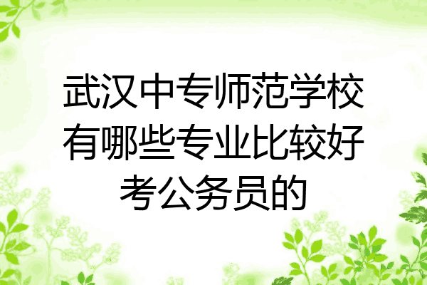 武汉中专师范学校有哪些专业比较好考公务员的