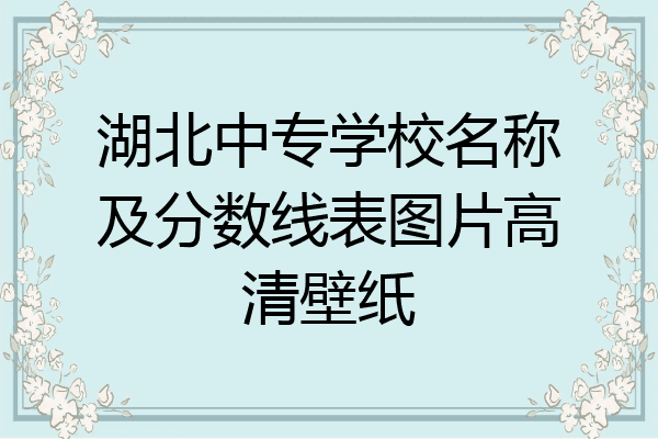 湖北中专学校名称及分数线表图片高清壁纸