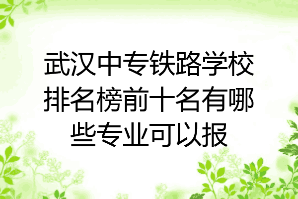 武汉中专铁路学校排名榜前十名有哪些专业可以报