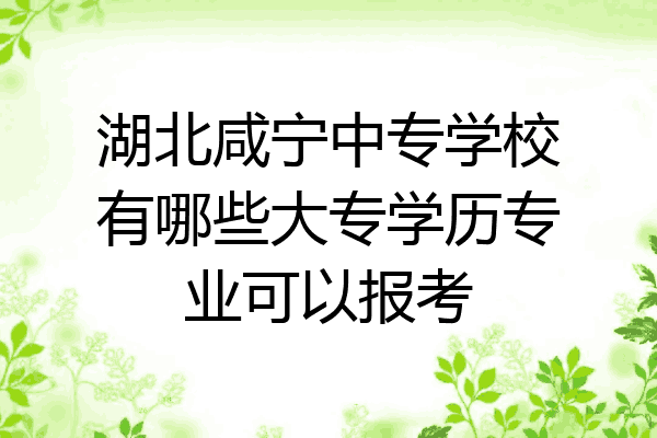湖北咸宁中专学校有哪些大专学历专业可以报考