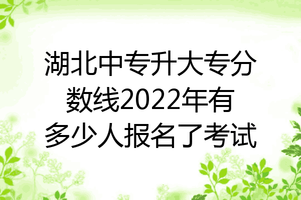 湖北中专升大专分数线2022年有多少人报名了考试