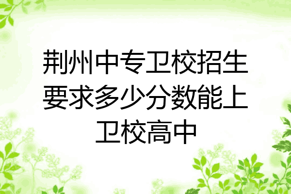 荆州中专卫校招生要求多少分数能上卫校高中