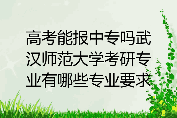高考能报中专吗武汉师范大学考研专业有哪些专业要求