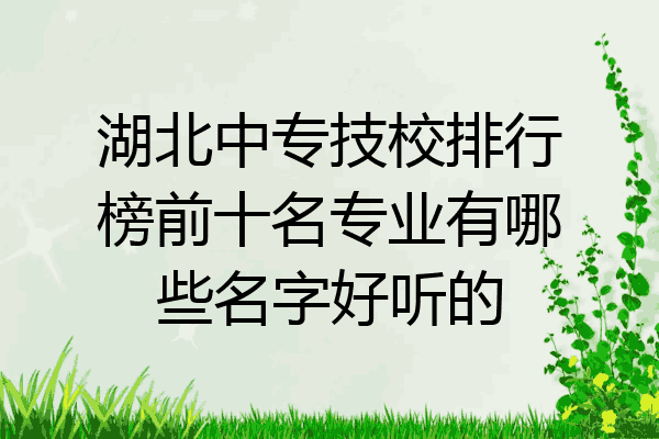 湖北中专技校排行榜前十名专业有哪些名字好听的