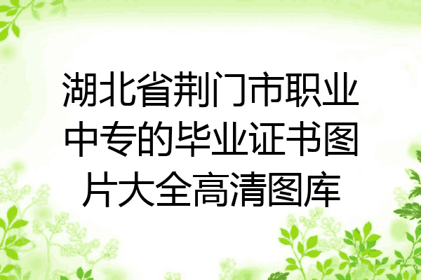 湖北省荆门市职业中专的毕业证书图片大全高清图库