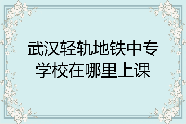 武汉轻轨地铁中专学校在哪里上课