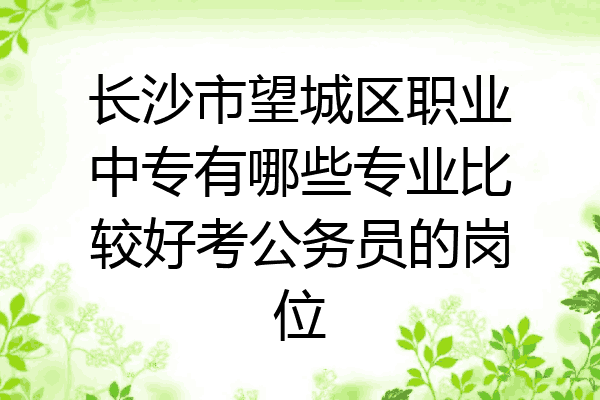 长沙市望城区职业中专有哪些专业比较好考公务员的岗位