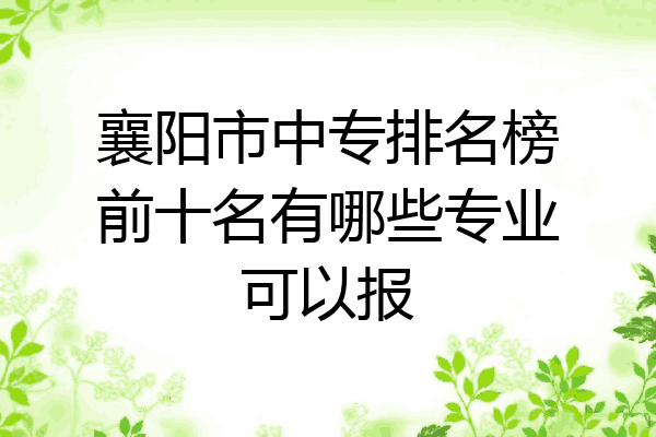 襄阳市中专排名榜前十名有哪些专业可以报
