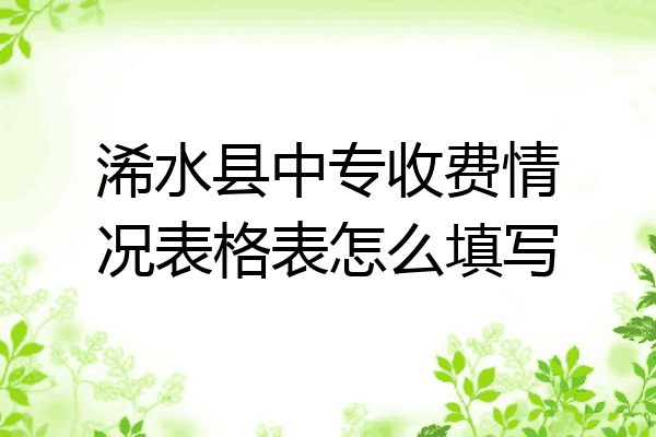 浠水县中专收费情况表格表怎么填写