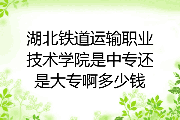 湖北铁道运输职业技术学院是中专还是大专啊多少钱