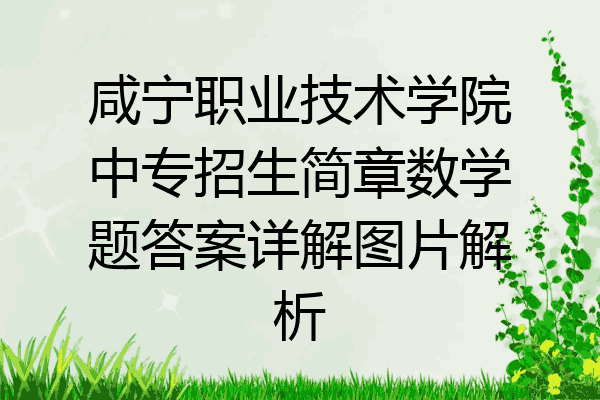 咸宁职业技术学院中专招生简章数学题答案详解图片解析