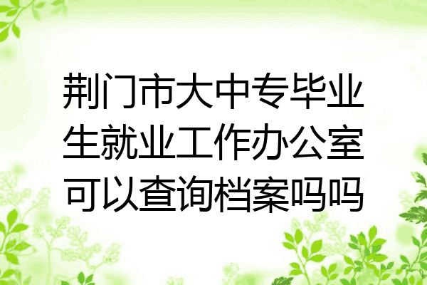 荆门市大中专毕业生就业工作办公室可以查询档案吗吗