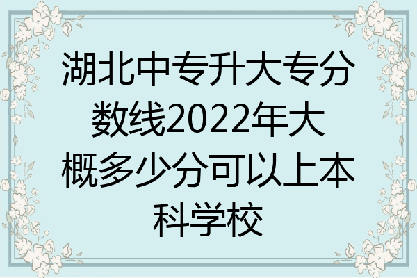 湖北中专升大专分数线2022年大概多少分可以上本科学校