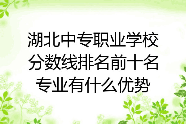 湖北中专职业学校分数线排名前十名专业有什么优势