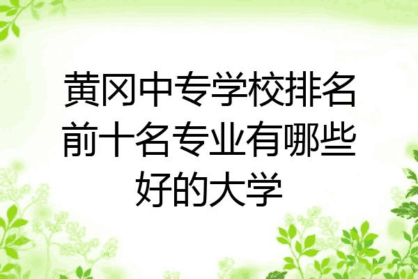 黄冈中专学校排名前十名专业有哪些好的大学