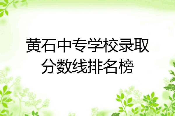 黄石中专学校录取分数线排名榜