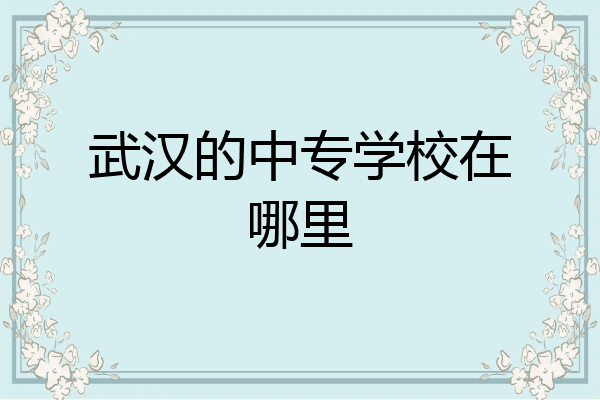 武汉的中专学校在哪里