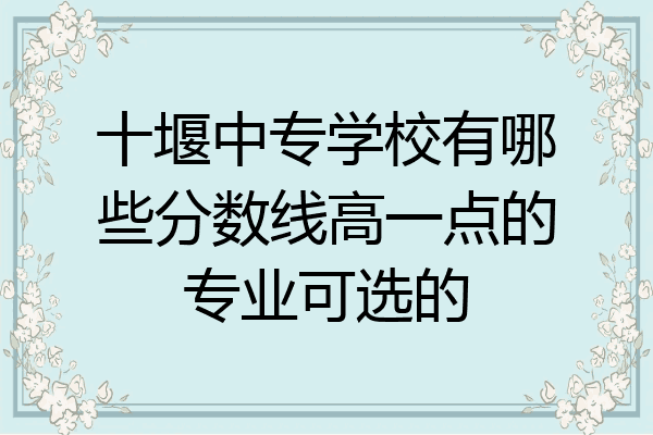 十堰中专学校有哪些分数线高一点的专业可选的