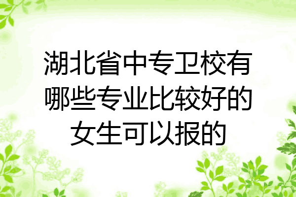 湖北省中专卫校有哪些专业比较好的女生可以报的
