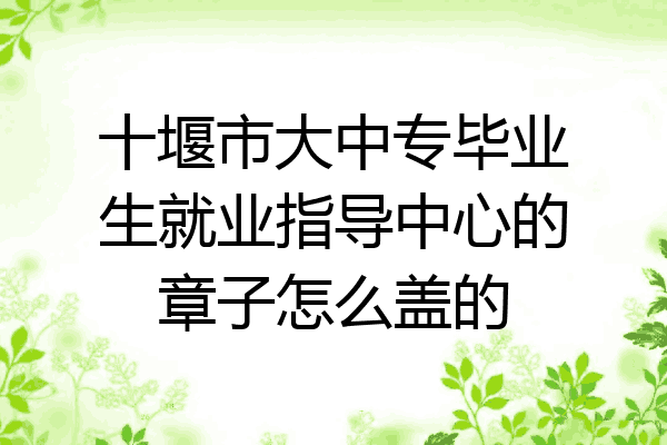 十堰市大中专毕业生就业指导中心的章子怎么盖的