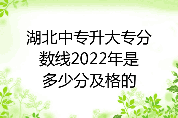 湖北中专升大专分数线2022年是多少分及格的