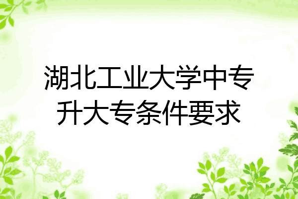 湖北工业大学中专升大专条件要求