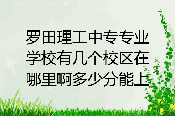 罗田理工中专专业学校有几个校区在哪里啊多少分能上