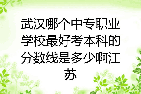 武汉哪个中专职业学校最好考本科的分数线是多少啊江苏
