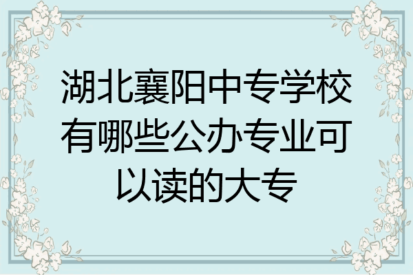 湖北襄阳中专学校有哪些公办专业可以读的大专