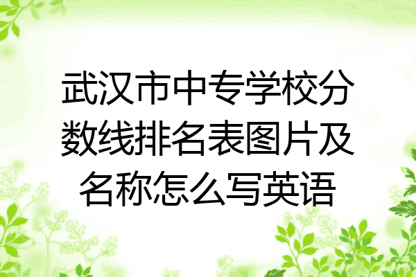 武汉市中专学校分数线排名表图片及名称怎么写英语