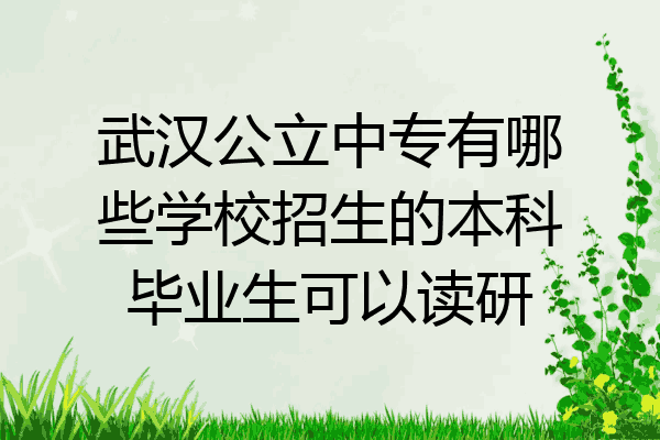 武汉公立中专有哪些学校招生的本科毕业生可以读研