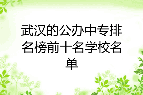 武汉的公办中专排名榜前十名学校名单