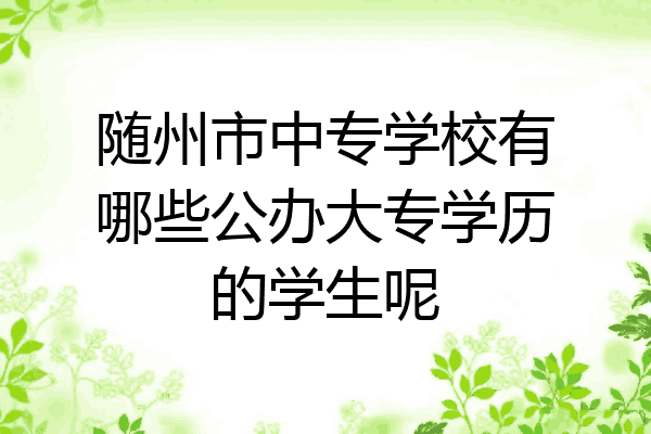 随州市中专学校有哪些公办大专学历的学生呢