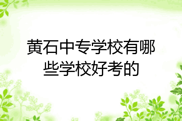 黄石中专学校有哪些学校好考的