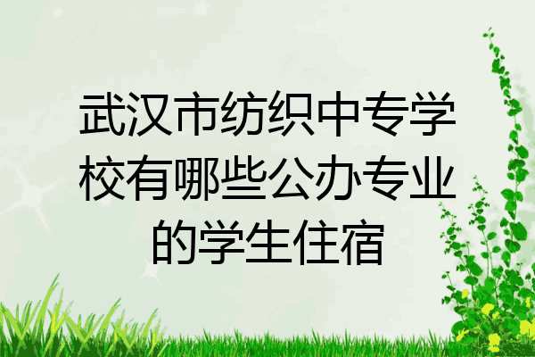 武汉市纺织中专学校有哪些公办专业的学生住宿