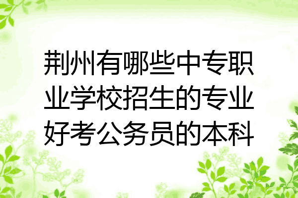 荆州有哪些中专职业学校招生的专业好考公务员的本科