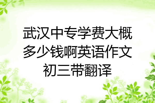 武汉中专学费大概多少钱啊英语作文初三带翻译