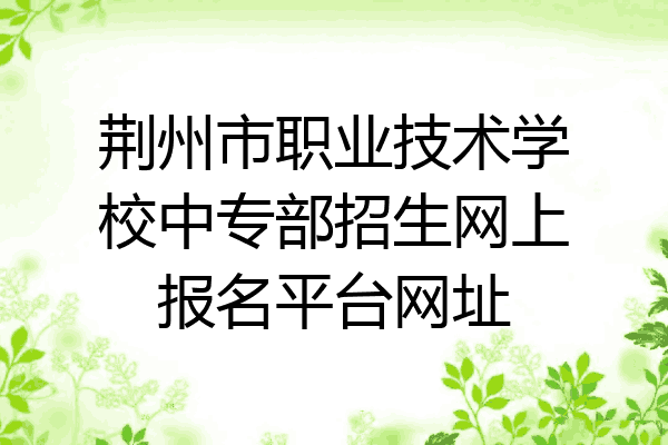 荆州市职业技术学校中专部招生网上报名平台网址