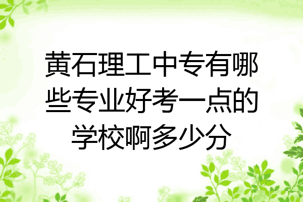 黄石理工中专有哪些专业好考一点的学校啊多少分